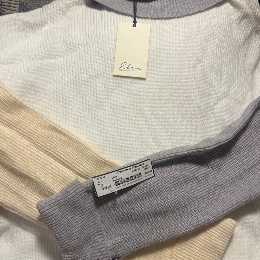 Elan Women's Sweater - White and Tan